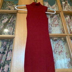 Burgundy midi dress